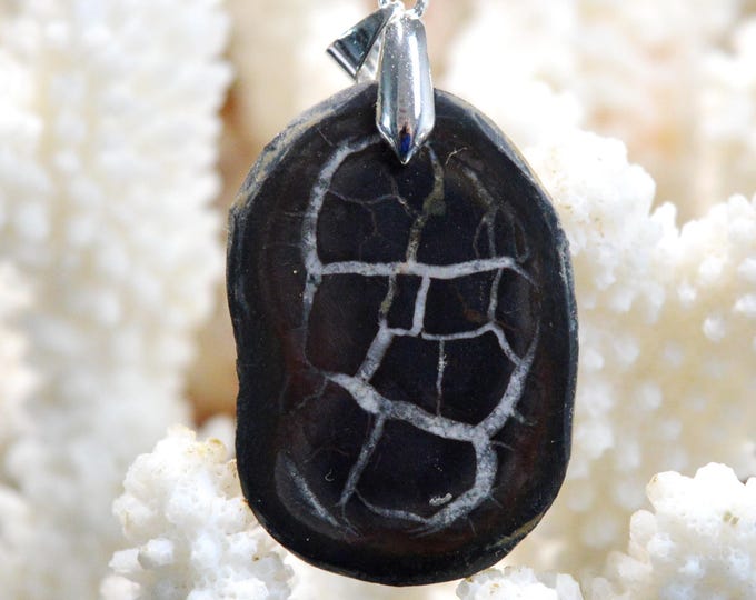 59-carat Septarian No. 1 - natural stone cabochon pendant - Morocco / FX72