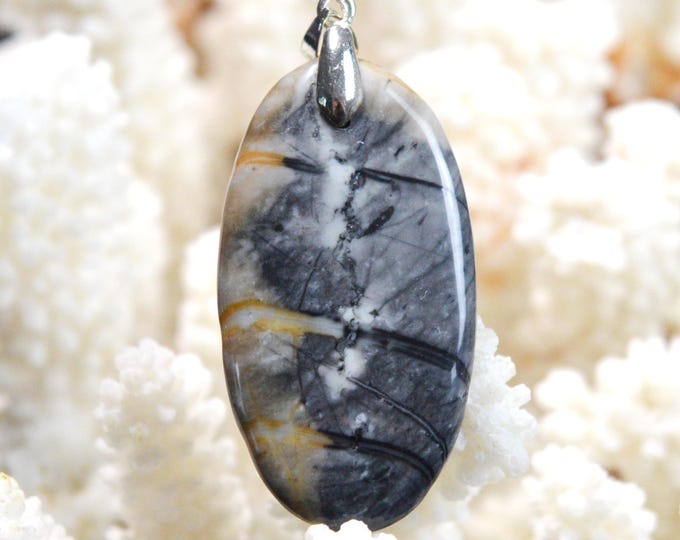 46-carat Picasso Jasper - natural stone cabochon pendant - Utah, USA / GA8