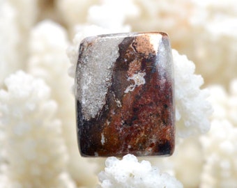 Native Copper & Dolomite 38 carats - natural stone cabochon - Michigan, USA / EL87