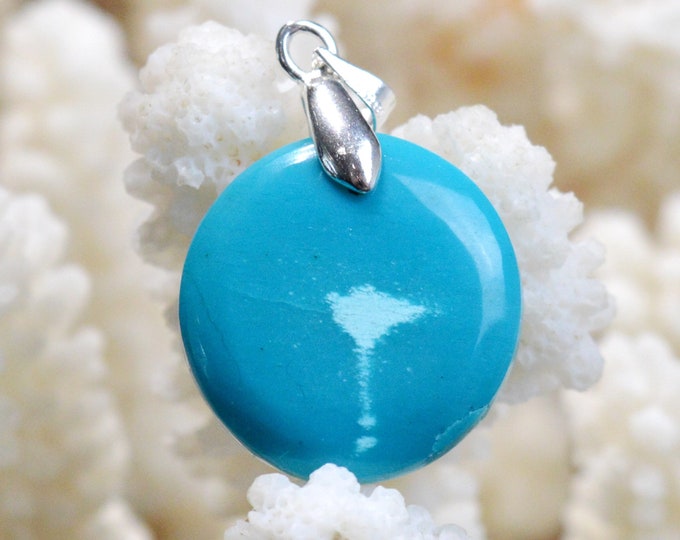 12 carat chrysocolla - natural stone cabochon pendant - Congo // DA75