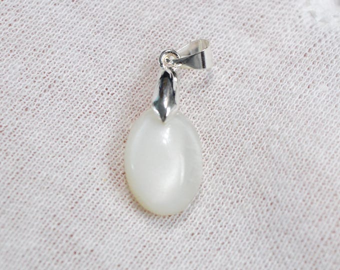 Pierre de lune blanche 13 carats - pendentif cabochon pierre naturelle - Tanzanie / FV2