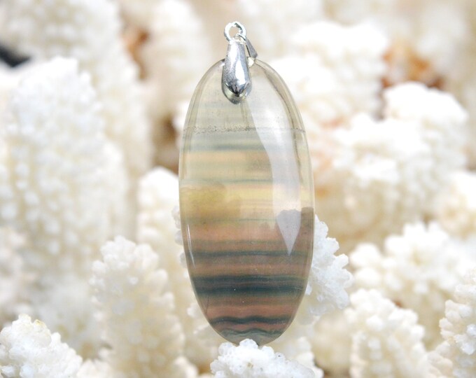Fluorite 70 carats - pendentif cabochon pierre naturelle - Afghanistan / EN97
