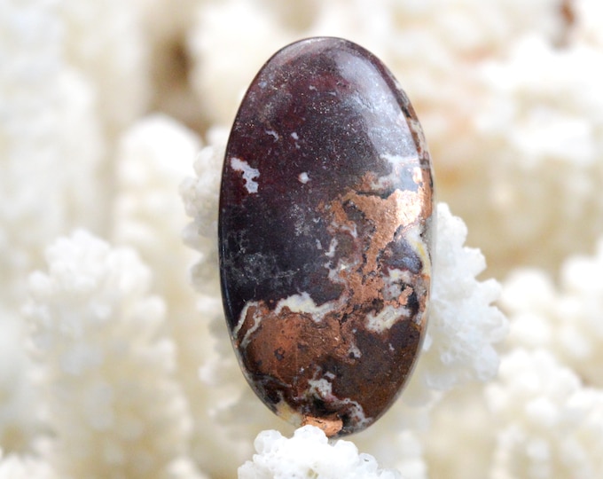 Native Copper & Dolomite 45 carats - natural stone cabochon - Michigan, USA / EL84