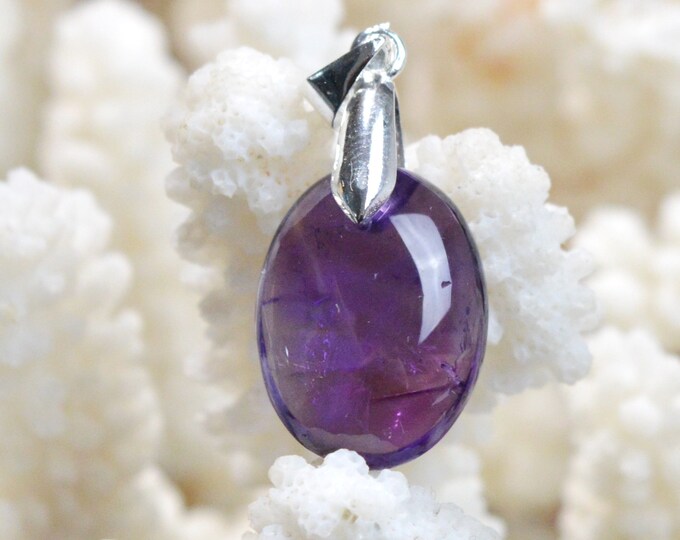 Améthyste 18 carats - pendentif cabochon pierre naturelle - Uruguay / EX23