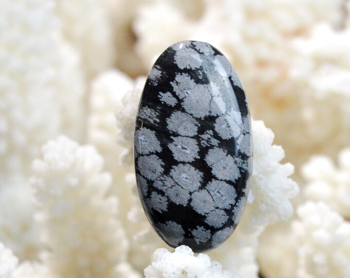 33 carat Snowflake Obsidian - natural stone cabochon - USA / EM9