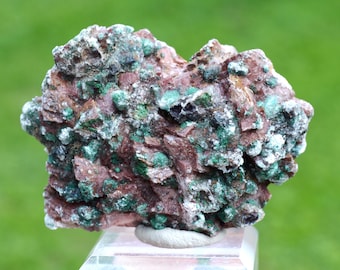 Ankerite gypsum malachite 99 grams - Bou Beker, Touissit-Bou Beker mining district, Jerada Province, Oriental Region, Morocco