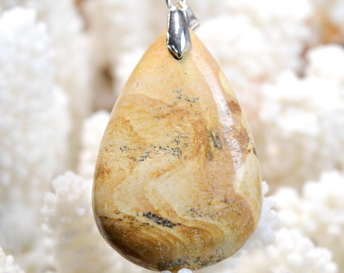 Landscape Jasper 81 carats - natural stone cabochon pendant - Namibia / GC77