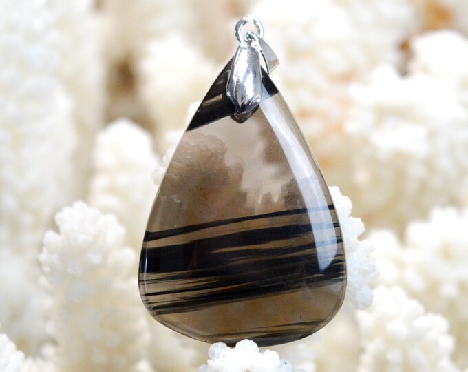 Midnight Obsidian 36 carats - natural stone cabochon pendant - USA / EL9