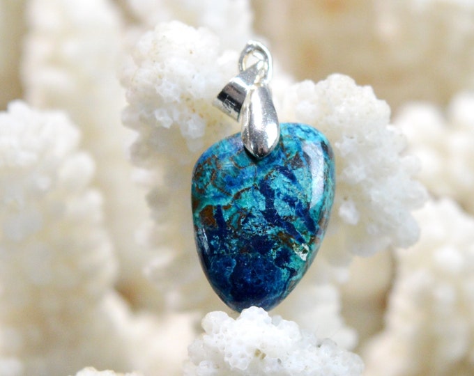 Shattuckite & Goethite 13 carat - natural stone cabochon pendant - Opuwo Rural, Kunene Region, Namibia / FO33