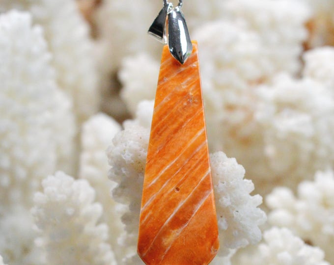 Spiny Oyster - Spondylus - 24 carat - natural shell cabochon pendant - Mexico / FR39