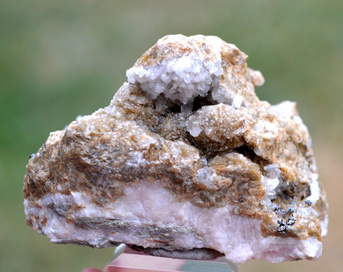 Siderite & Pyrite 290 grams - Le Rivet Quarry, Peyrebrune, Montredon-Labessonnié, Castres, Tarn, Occitanie, France