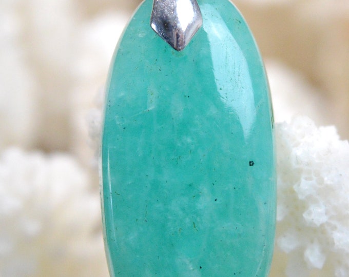 Amazonite 32 carats - natural stone cabochon pendant - Brazil // Ref W65