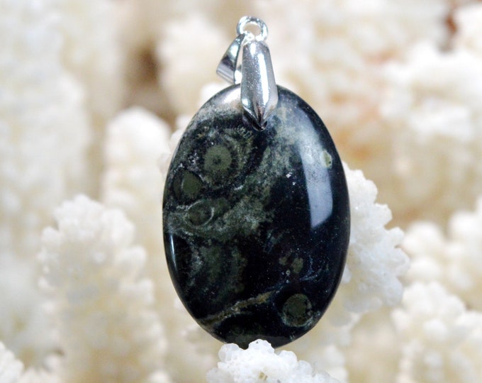 Jaspe "Kambaba" 32 carats - pendentif cabochon pierre naturelle - Madagascar / FL4