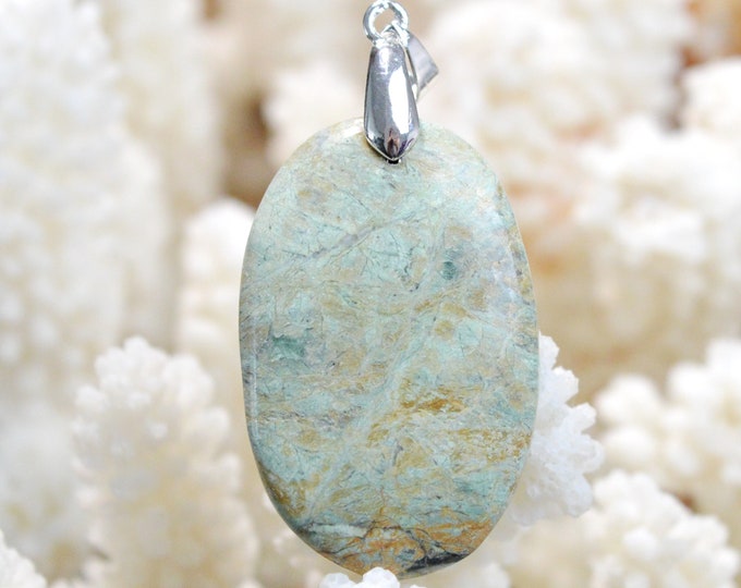 Turquoise 48 carats - pendentif cabochon pierre naturelle - Madagascar // DM37