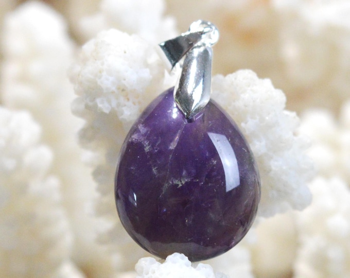 Améthyste 20 carats - pendentif cabochon pierre naturelle - Uruguay / FX8