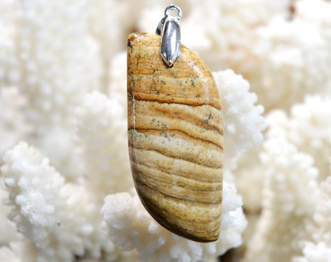 45 carat Landscape Jasper - natural stone cabochon pendant - Namibia / EH1