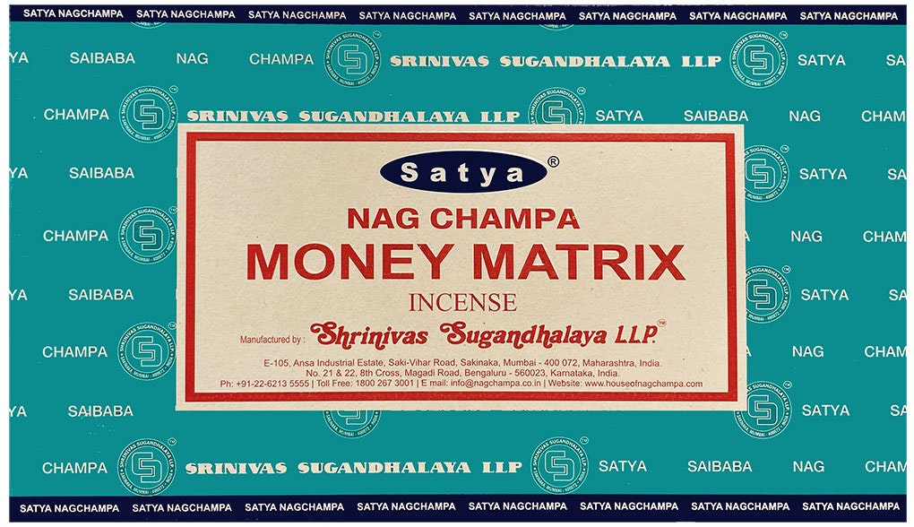 Encens - Satya Nag Champa Parfum Money Matrix Une Boîte