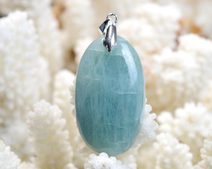 Aigue-marine 63 carats - pendentif cabochon pierre naturelle - Brésil / EG51