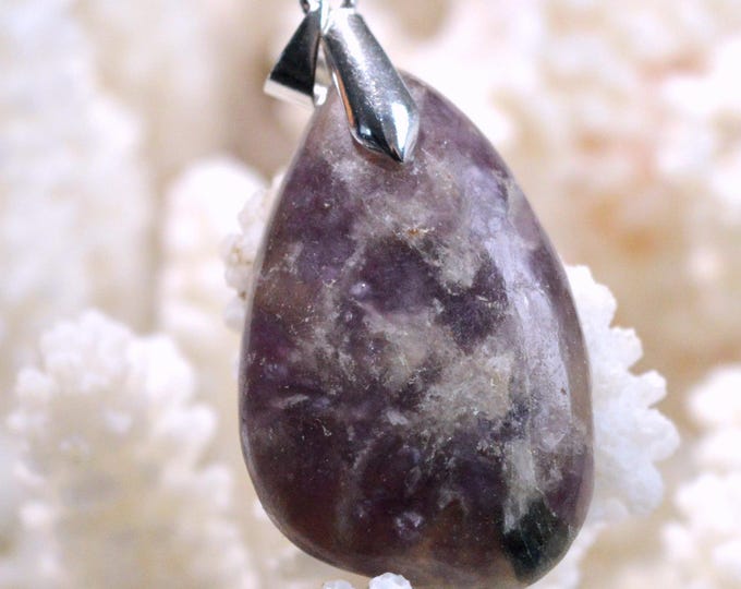 42-carat Lepidolite - natural stone cabochon pendant - Brazil / FX86
