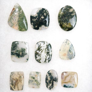 Lot x10 Agate mousse 225 carats - cabochon pierre naturelle - Indonésie // BY37