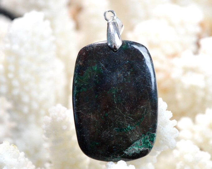 Chrysocolla & Cuprite 107 carats - natural stone cabochon pendant - Congo / EC80