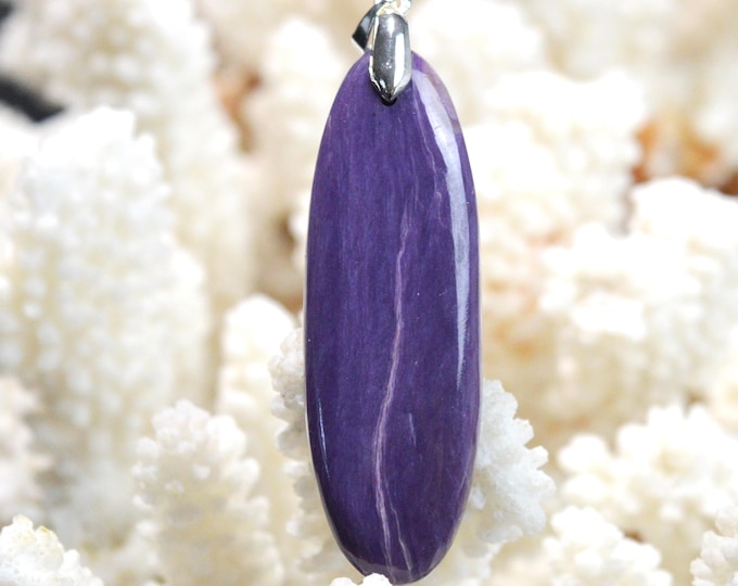 Charoite 63 carats - pendentif cabochon pierre naturelle - Russie / FZ83
