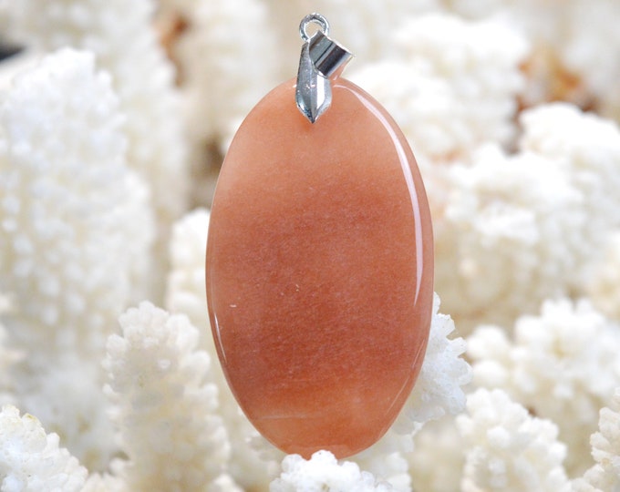 46 carat red aventurine - natural stone cabochon pendant - Canada / FK24