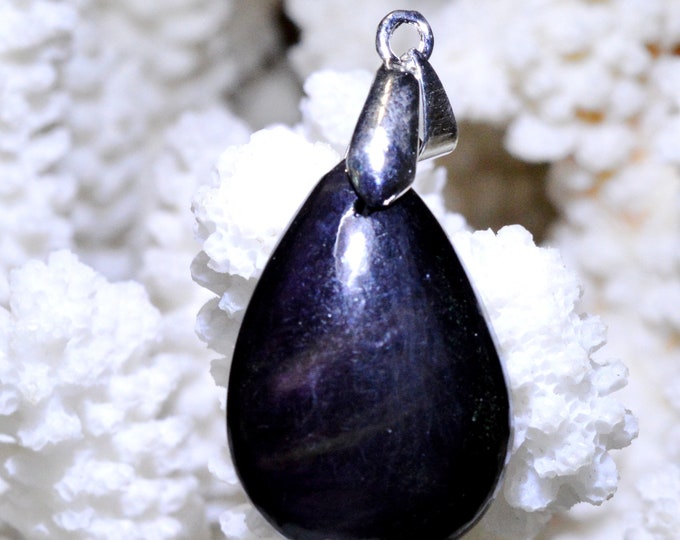 21 carat black obsidian - natural stone cabochon pendant - Mexico // DS16