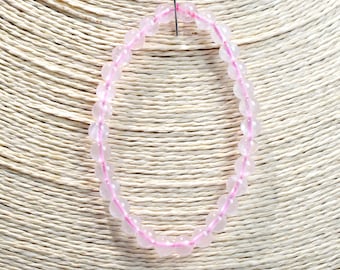 Bracelet - Quartz rose - perles 6 mm - Brésil