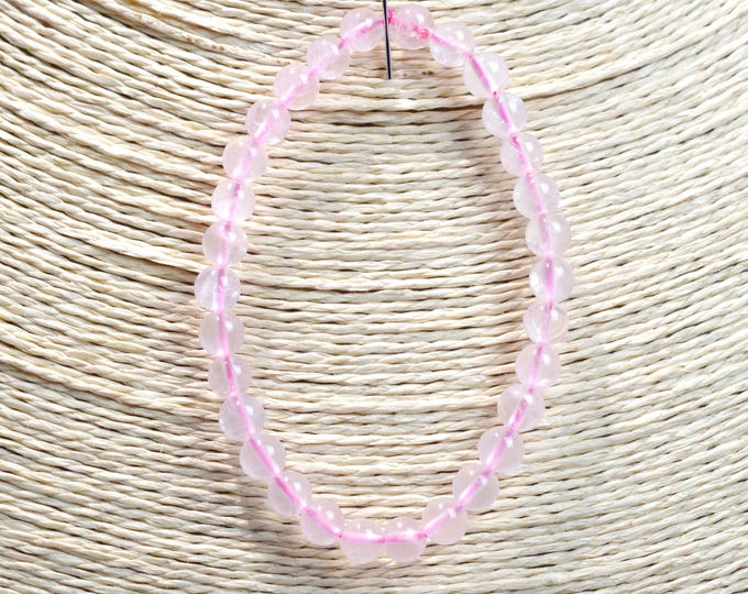 Bracelet - Quartz rose - perles 6 mm - Brésil