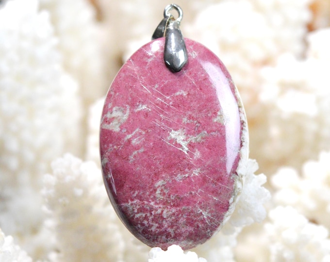 61 carat Thulite - natural stone cabochon pendant - Norway / FZ95