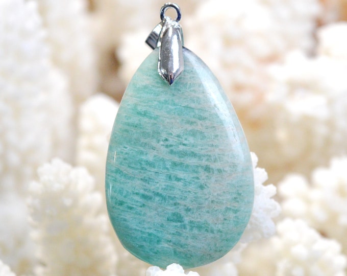 Amazonite 44 carats - natural stone cabochon pendant - Brazil / EP16