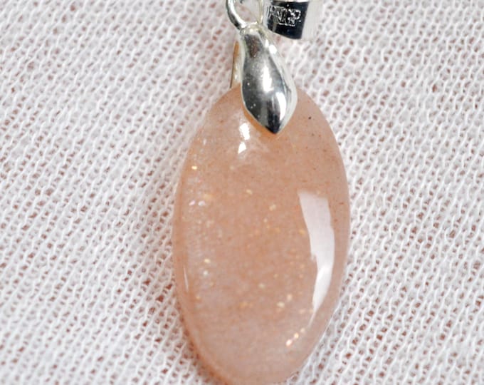 12 Carat Sunstone - Natural Gemstone Cabochon Pendant - India / FQ62
