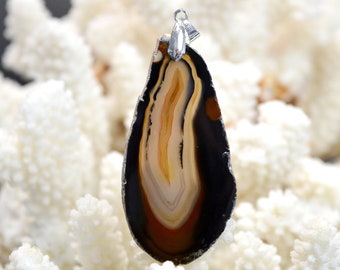 Agate 77 carats - pendentif tranche pierre naturelle - Brésil // DW29