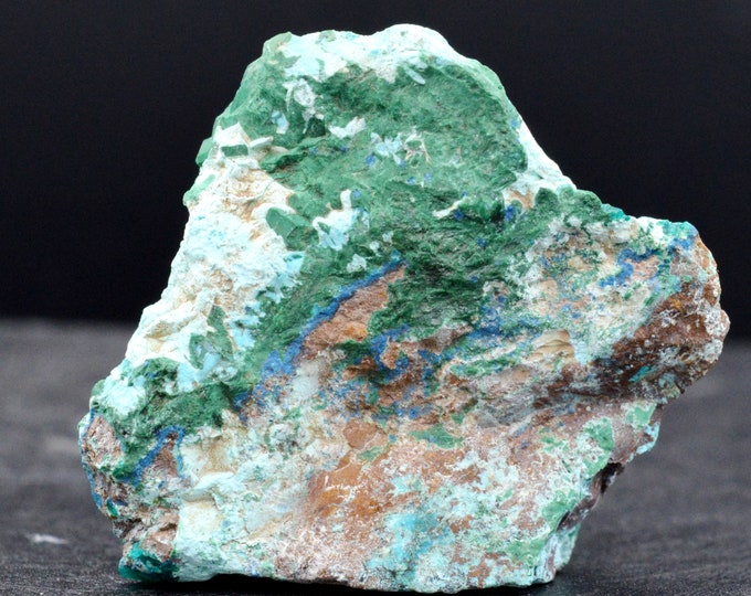 Dioptase & shattuckite malachite - 37 grams - Tantara Mine, Shinkolobwe, Kambove District, Haut-Katanga, DR Congo