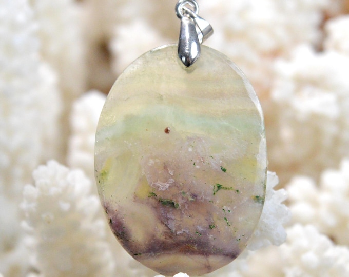 Fluorite 41 carats - pendentif cabochon pierre naturelle - Afghanistan / GB3