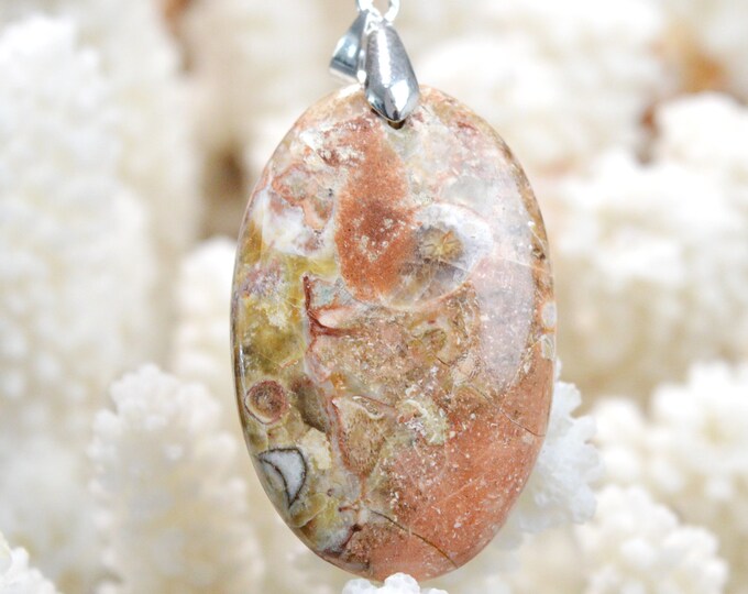 Rhyolite "Birdseye" 67 carats - natural stone cabochon pendant - Mexico // DV86