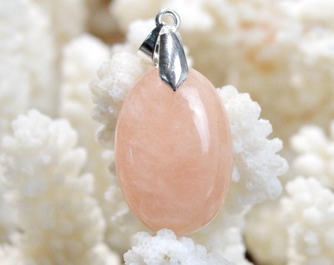 Morganite 30 carats - pendentif cabochon pierre naturelle - Pakistan / FA50