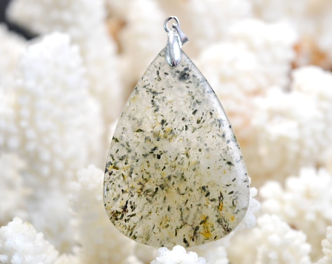 59 Carat Epidote Quartz - Natural Stone Cabochon Pendant - China // DR51