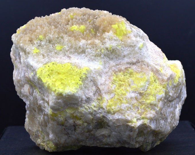 Aragonite Sulfur 1435 grams - Fluorescent - Cozzo Disi Mine, Casteltermini, Sicily, Italy