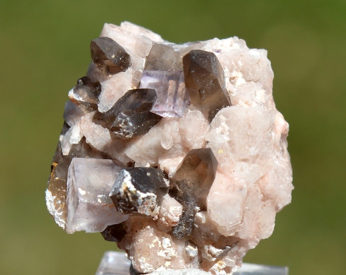 Smoky Quartz & Microcline Fluorite 9 grams - "Black Hole" Pocket, CO Goethite Hill Claim, Park County, Colorado, USA