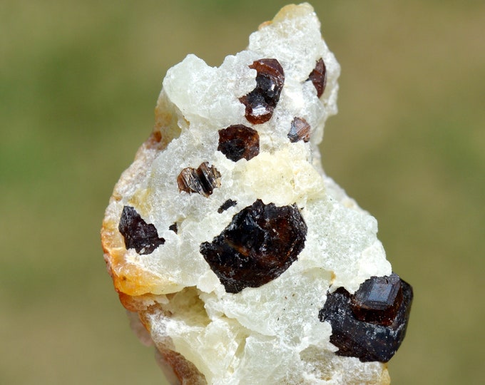 Andradite-Grossular Garnet var. Grandite & prehnite 32 grams - Diakon, Arrondissement of Diakon, Bafoulabé Cercle, Kayes Region, Mali