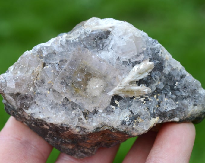 Fluorite & Baryte 367 grams - Chaillac Mine, Chaillac, Indre, Centre-Val de Loire, France