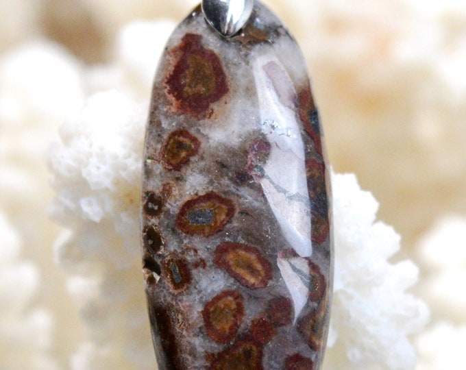24 Carat Polka Dot Jasper - Natural Gemstone Cabochon Pendant - Australia // BF31