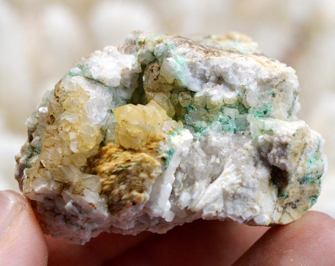 Quartz & Baryte Malachite 100 grams - Saint-Girons, Ariège, Occitanie, France