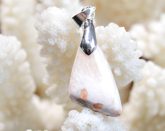 Orange Scolecite - 13 carat - natural stone cabochon pendant - India / CZ88