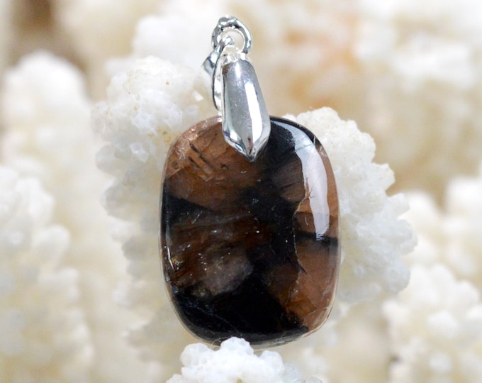 Chiastolite 29 carats - natural stone cabochon pendant - USA / FN54