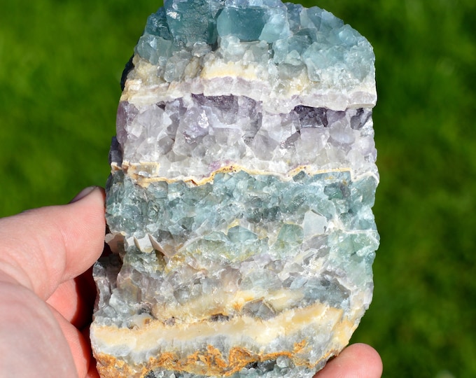 Fluorite 636 grams - La Barre Mine, Saint-Jacques-d'Ambur, Puy-de-Dôme, Auvergne-Rhône-Alpes, France