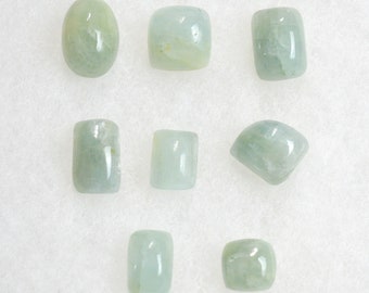 Lot x8 Aigue marine 96 carats - cabochon pierre naturelle - Namibie // CM23