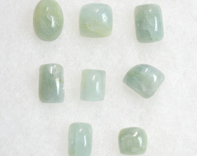 Lot x8 Aigue marine 96 carats - cabochon pierre naturelle - Namibie // CM23